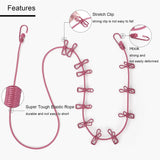 Elastic Cloth Drying Rope with 12 Clips Hooks