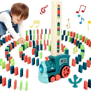 Automatic Domino Train Set with 60+ Blocks